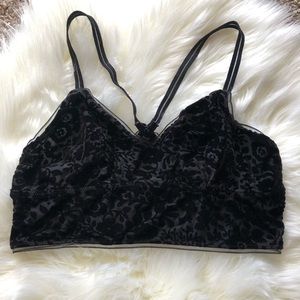 Black Lace Velvet Bralette